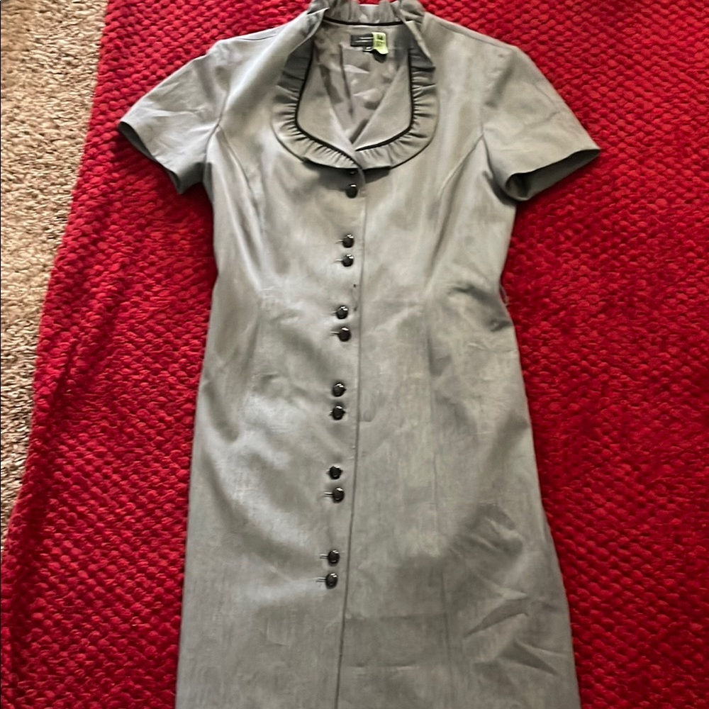 Elegant Gray Button-Down Dress